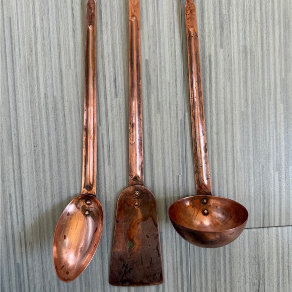 Other - Copper Kitchen Utensil Set - Copper Spoon, Spatula & Ladle